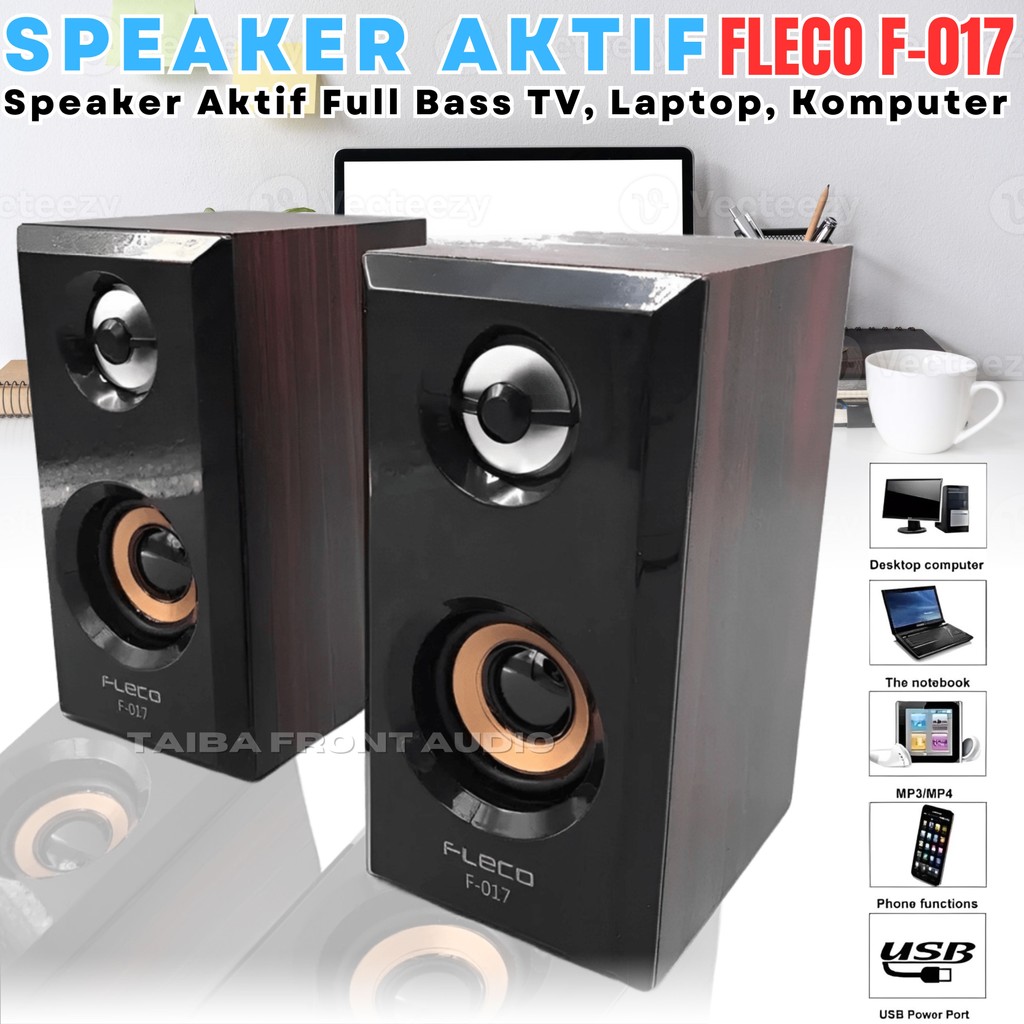 SERBA COD NEWW SPEAKER MINI BASS FLECO SOUND AKTIF MINI F-017 UNTUK HP LAPTOP KOMPUTER TV - Speaker 