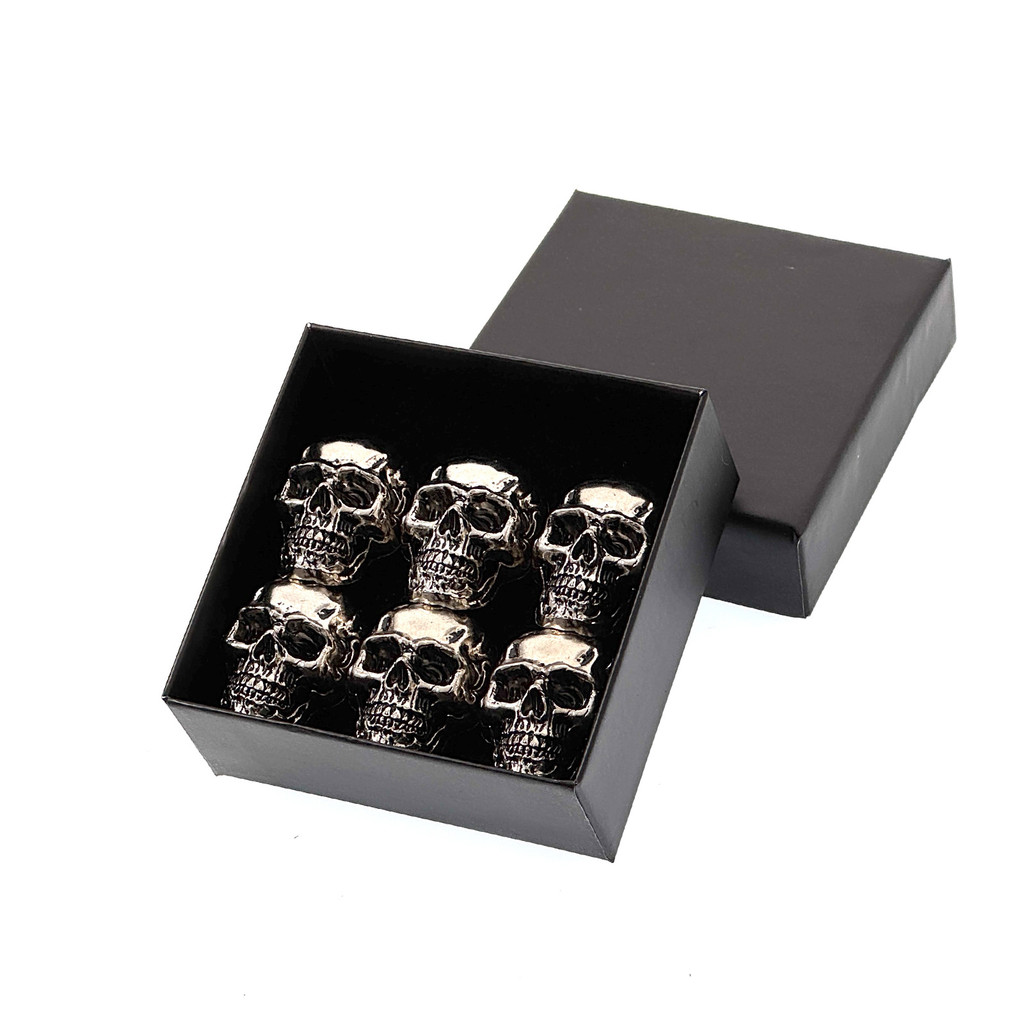 6 Skull Stainless Steel Refrigerator Magnets, Cool, Powerful, Cute, Unique And Fun Gothic Decorative