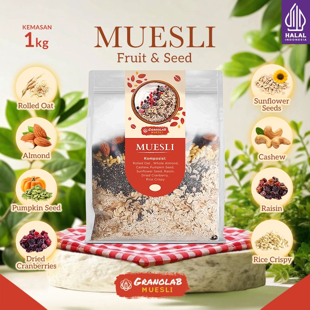 

Muesli Fruit and Seed 1 kg - Granolab Muesli