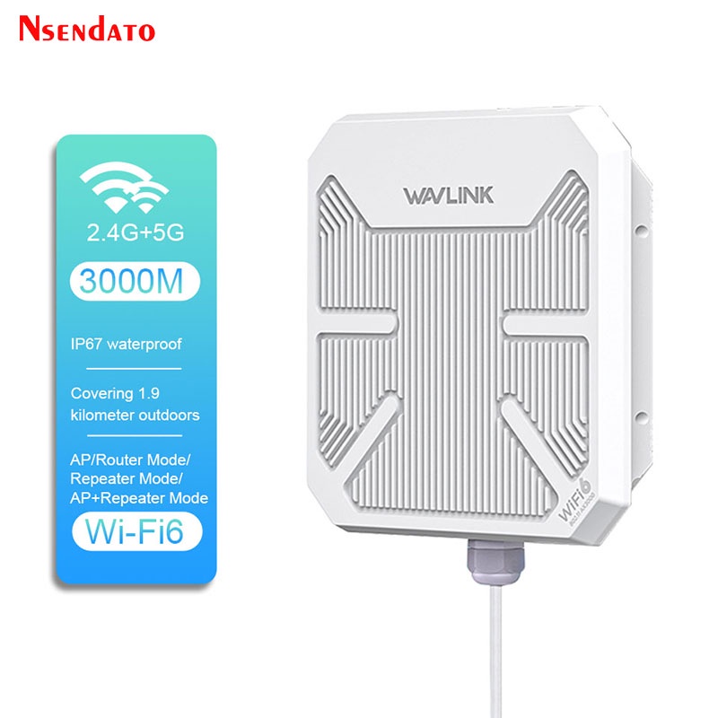 AX3000 Wavlink Dual Band 2.4G 5G Long Range Outdoor Wifi 6 Mesh Extender Outdoor AP with PoE IP67 We