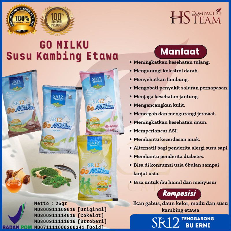 

Susu Kambing Etawa GoMilku Sachet SR12 25gr Halal BPOM Susu Kesehatan Asli