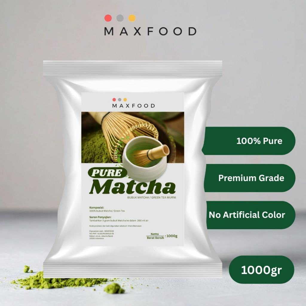 

MAXFOOD - Pure Matcha Powder / Bubuk Matcha Murni / Bubuk Green Tea Murni 1 KG