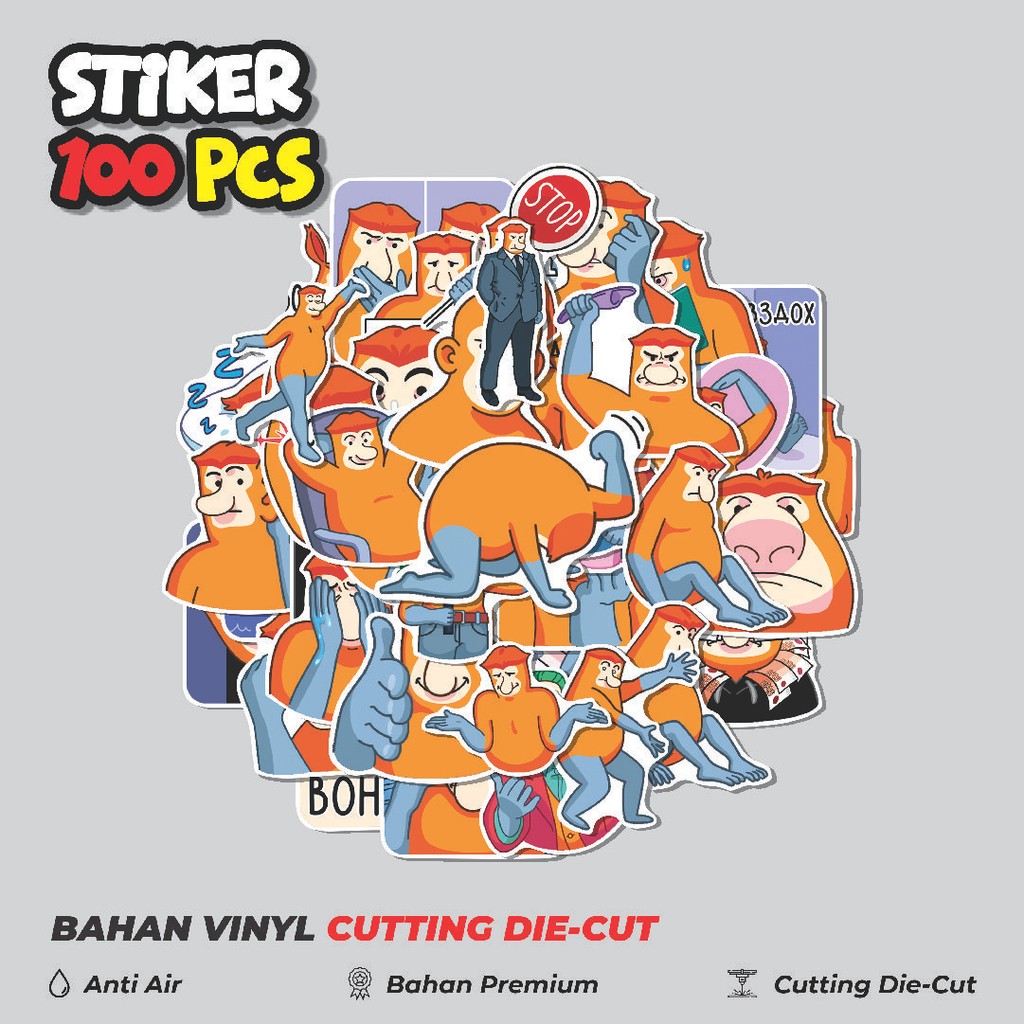 

Terbaru! 50 pcs Stiker Monkey Oren NOA SCH Dekorasi Lucu Kreatif untuk Notebook, Skateboard, HP