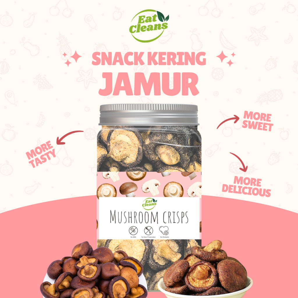 

Biteful Shop Snack Jamur Champignon Krispi Vakum Frying Mushrooms Cemilan Sehat Keripik Jamur Kering Cemilan Diet Rendah Kalori