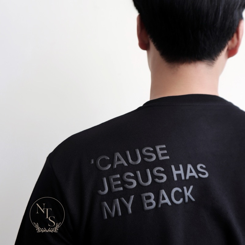 Jesus Has My Back Oversized Tee | Kaos/Kaus Rohani Oversize Super Premium