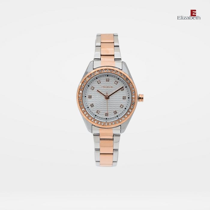 ORIGINAL Jam Tangan Wanita - Elizabeth | Chain Strap 2201-0932 - Silver-Rose