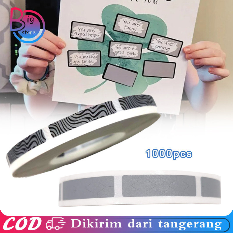 

Isi 1000 Label Gosok Voucher Scratch Label Penutup Pin Stiker Scratch