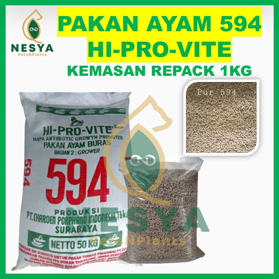 Pakan Ayam 594 / Voer / Pur Ayam Dewasa 594 Repack 1 Kg