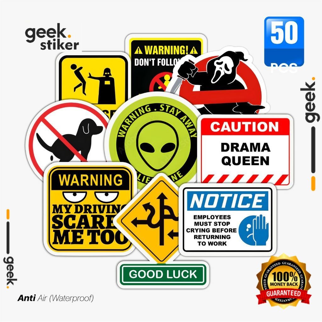 

Stiker Pack Funny Road Signs Aesthetic | Stiker Vinyl Waterproof | Stiker Laptop Tumbler Koper Helm