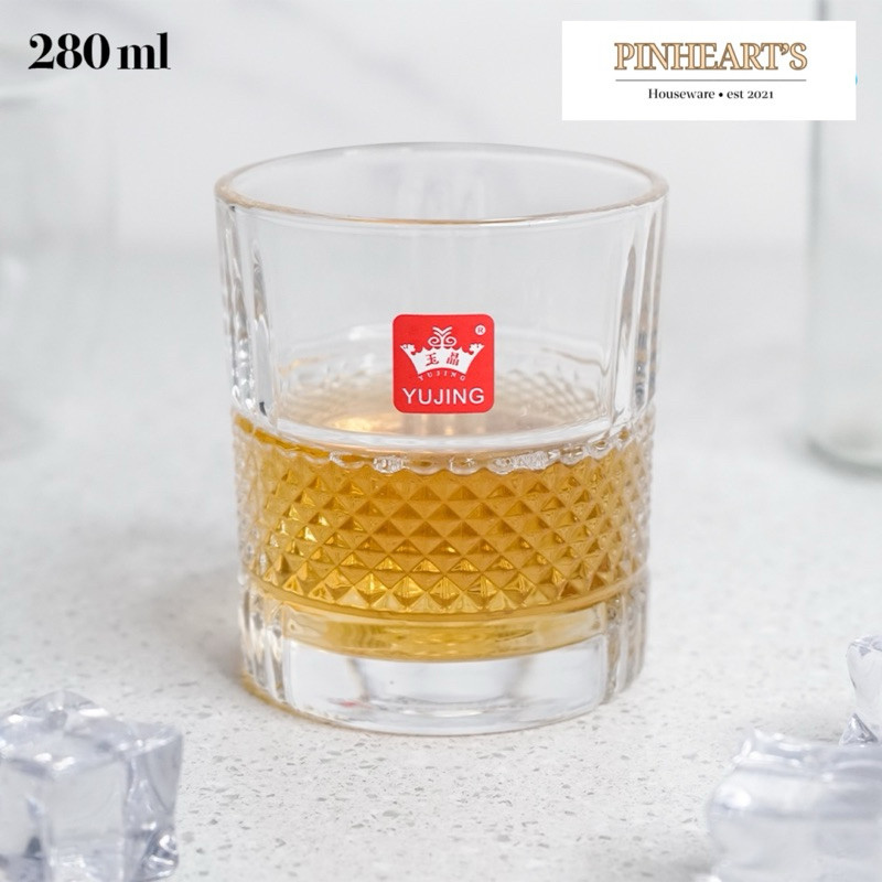 HSO - GELAS KACA WHISKEY CRYSTAL ONE TWO CUPS OLD FASHIONED ROCK GLASS 280ml - VL3 | GELAS KACA CRYS