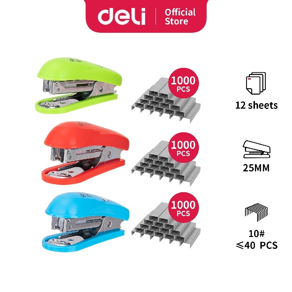 

Deli Stapler 15sheets,#10 bahan metal tahan ektra lama E0253