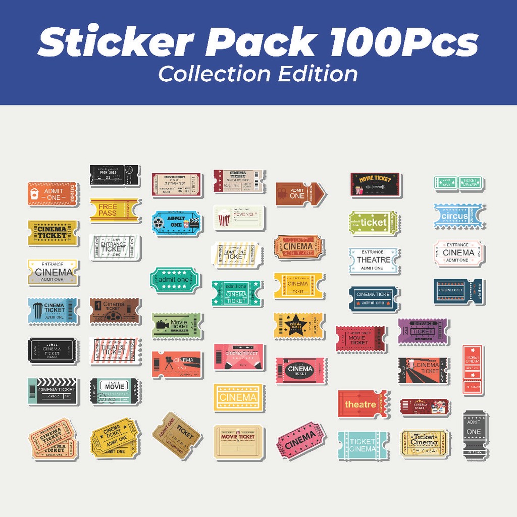 

Hot Stiker Bioskop Tiket Lucu Anti Air Stikers Berperekat Waterproof Sticker Decal Buat Motor Helm Buku Journal Koper Casing HP Laptop Botol Minum
