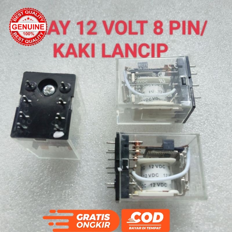 RELAY 12 VOLT 8 PIN KAKI LANCIP