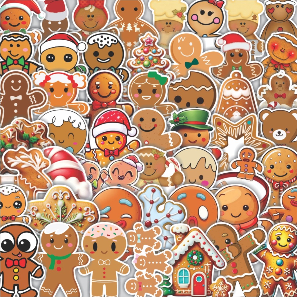 

Stiker Cutting Pack Stiker Gingger Cookies Isi 100Pcs Series Aesthetic Lucu Keren Untuk Koper Bahan Vynil