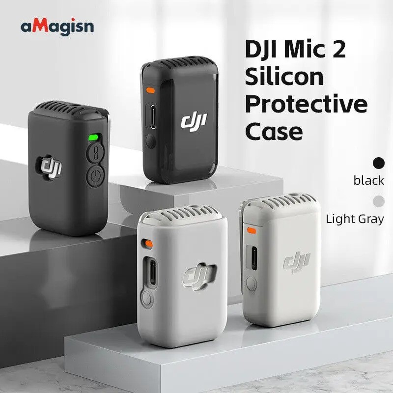 aMagisn For DJI Mic2 Silicone Case Action Camera Vlog Protector Microphone Accessories