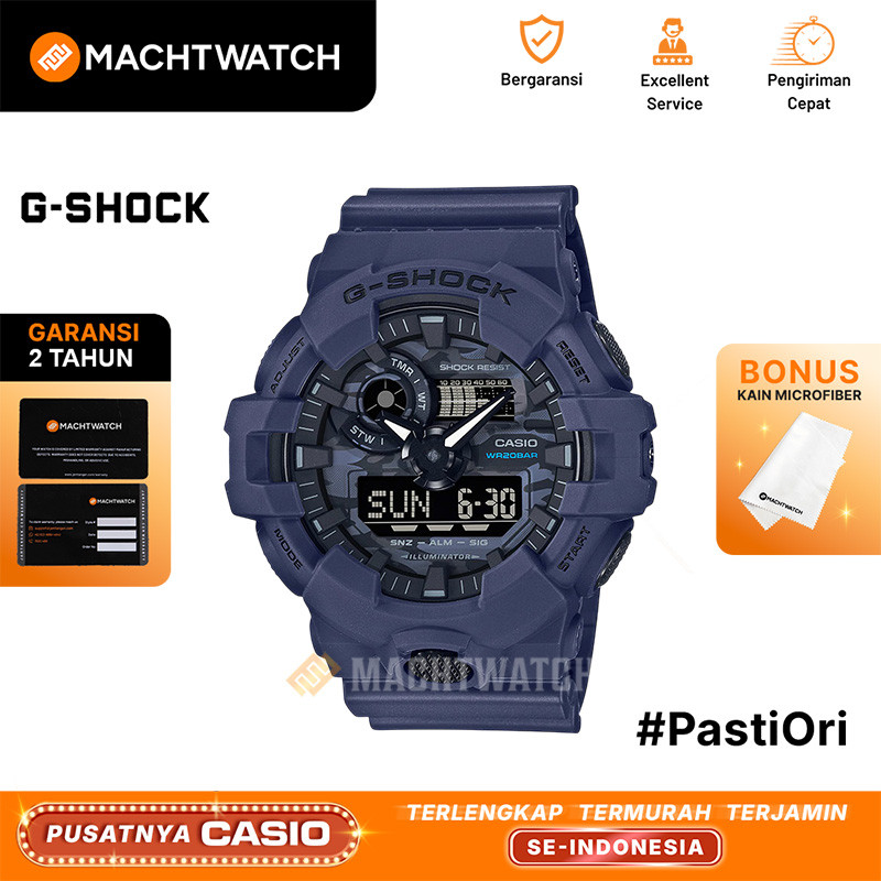 Jam Tangan Pria Analog Digital Casio G-Shock GA-700CA-2ADR GA700CA GA-700CA Utility Camo Blue Resin 
