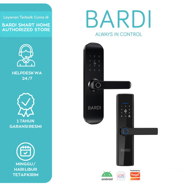 BARDI Door Lock with Handle / LITE Handle Gagang Kunci Pintu Card Digital Smart Home Rumah Otomatis