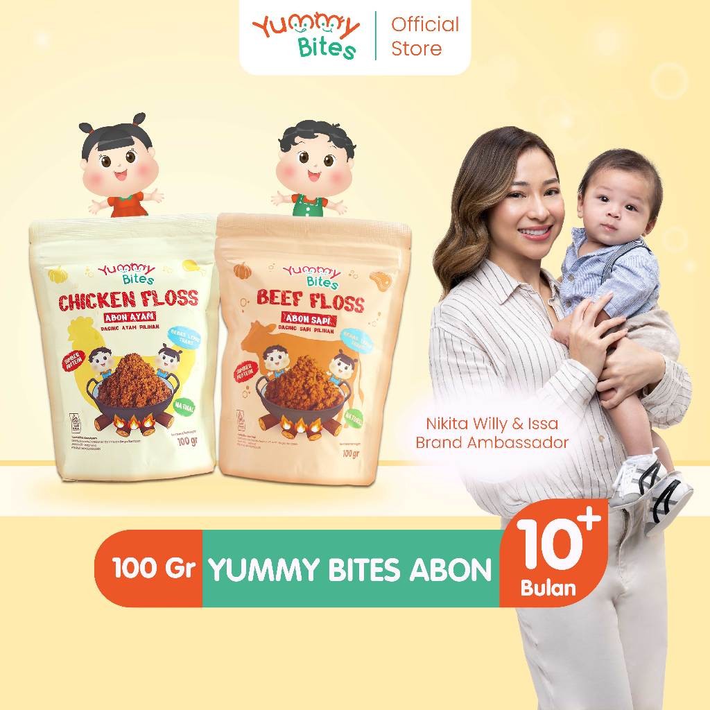 

Yummy Bites Abon Mpasi & Anak 100 GR [Abon Ayam, Abon Sapi] - BB Booster - NO MSG