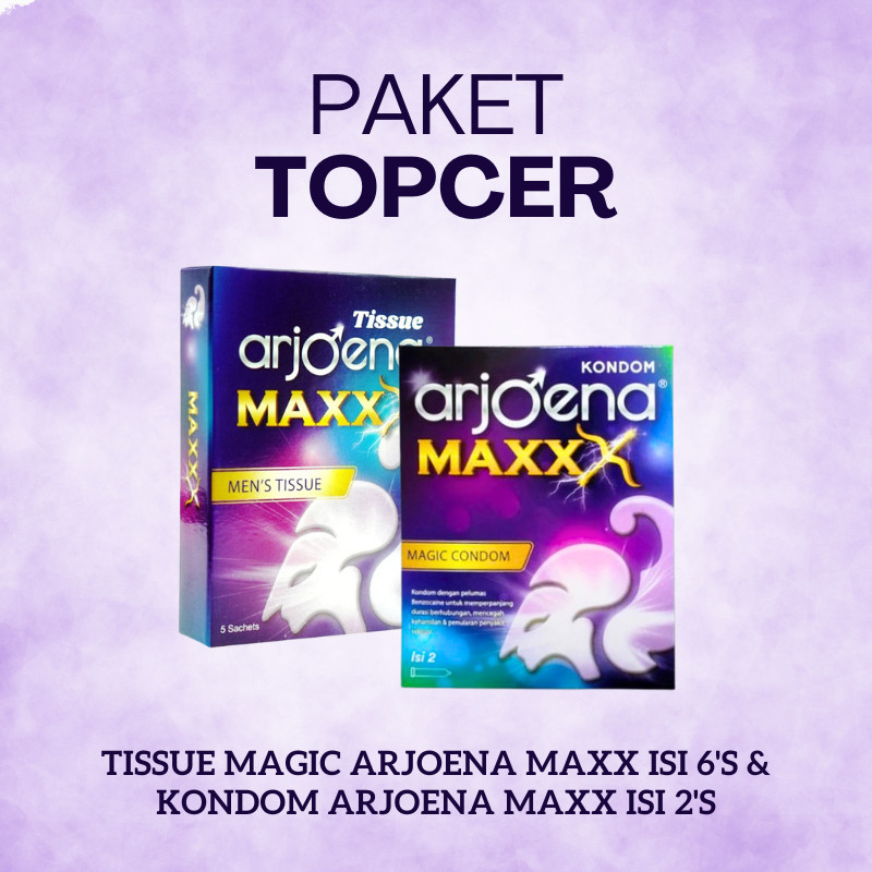 Paket Bundling Tissue Magic Arjoena Maxx Isi 6 Pcs + Kondom Arjoena Maxx Isi 2 Pcs