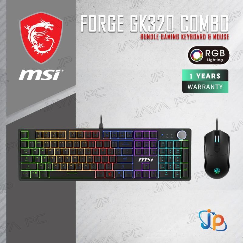 MSI Forge GK320 Combo Keyboard Gaming Mechanical + Mouse RGB