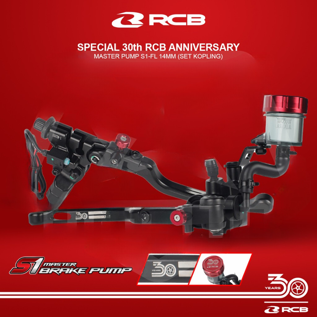 Master Rem RCB S1 FL 14 mm Kanan + Handle Kiri Rem Kopling S2 Cable 30 th Anniversary Special Editio