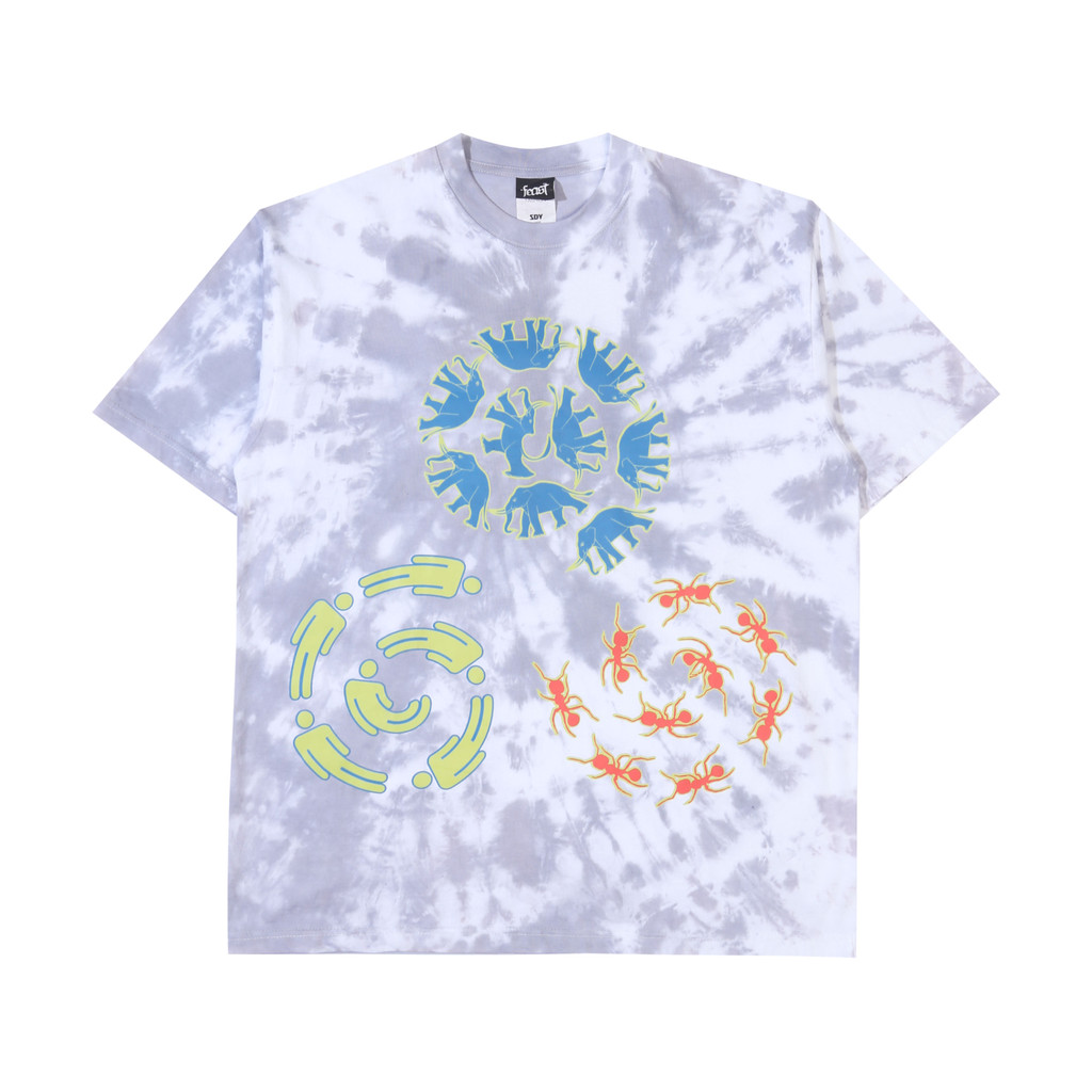.Feast - Gajah Semut Manusia  Tie Dye - T-shirt - White