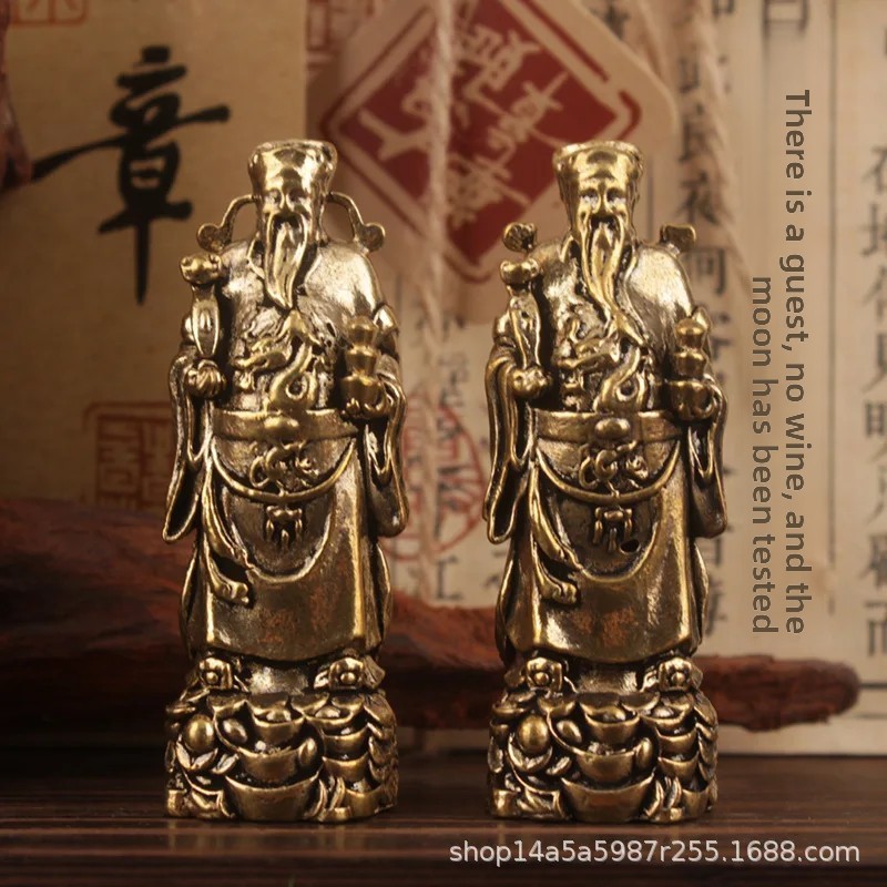 Bronze Wealth God Statue Home Decor Buddha Statue Craft Shop Decoration Metal Material Chinese Cultu