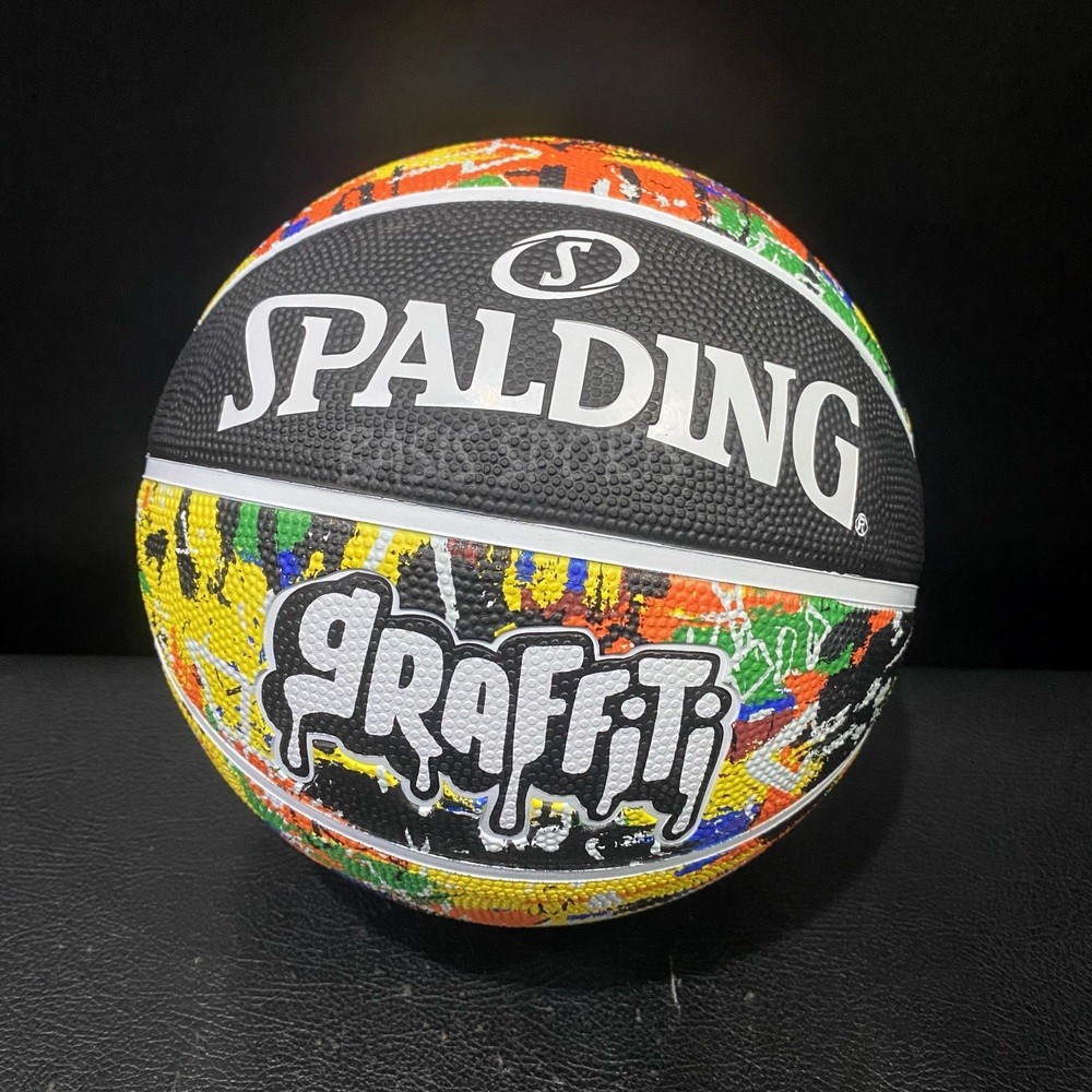 Bola Basket Anak Spalding Graffiti Basketball Size 5 Black Yellow