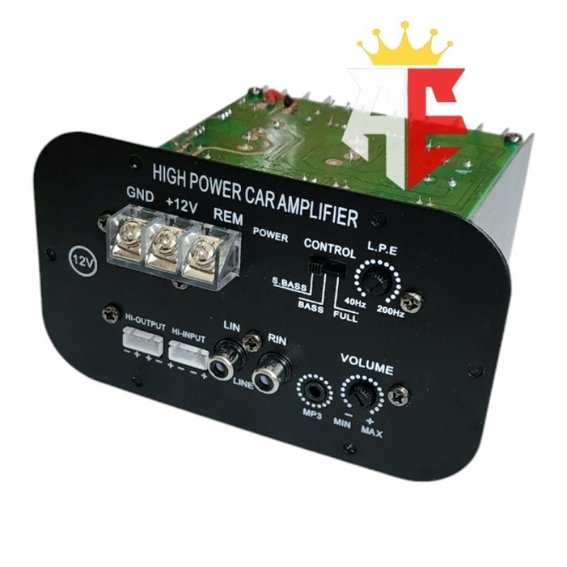 Kit Power Amplifier Subwoofer Mobil Monoblok 200W
