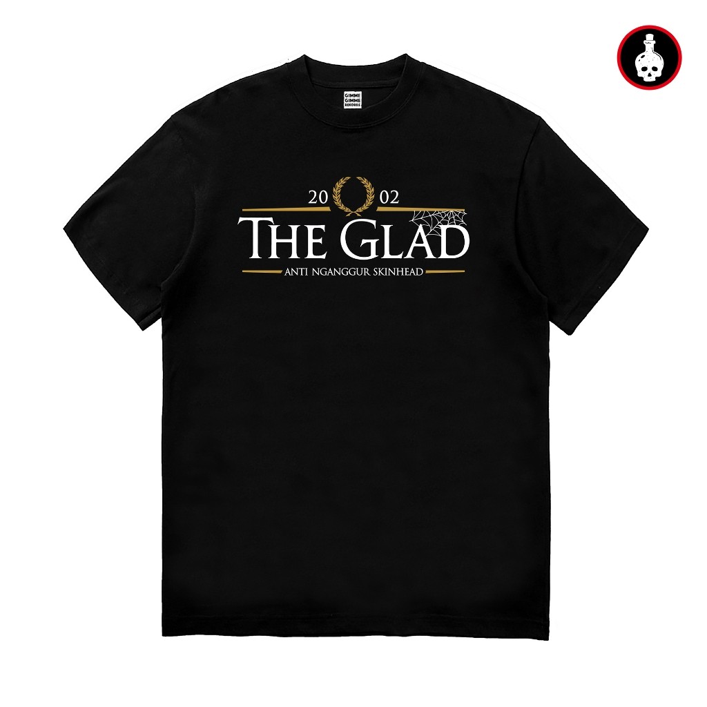 (COD) Tshirt The Glad - Skinhead (Kaos Band Original Merch Hitam)