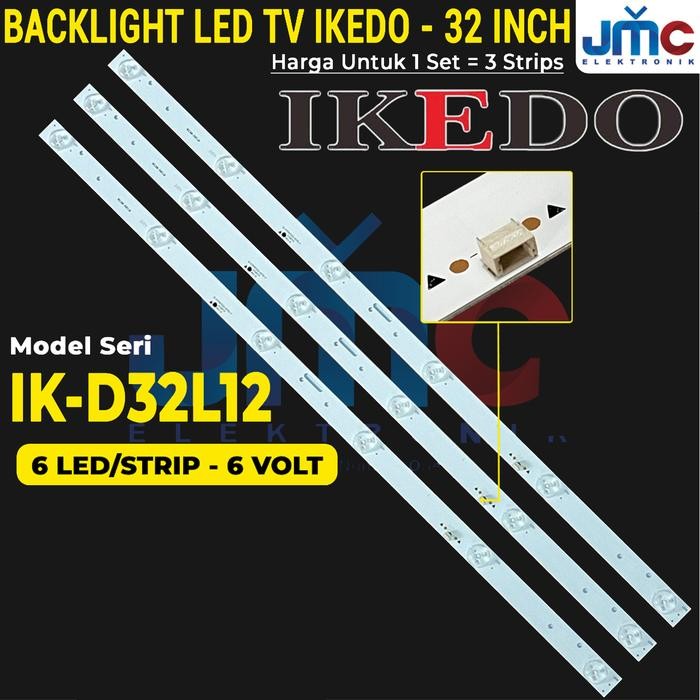 WP99 Backlight TV Ikedo IK-D32L12 32L12 lampu led bl 32 inch 6 mata kancing 6v 6k 32in