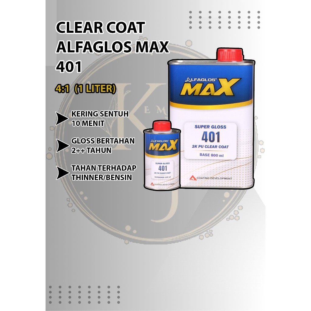 Mobil Part store Clear Coat Alfaglos Max 401 1 Liter Clearcoat / Pernis