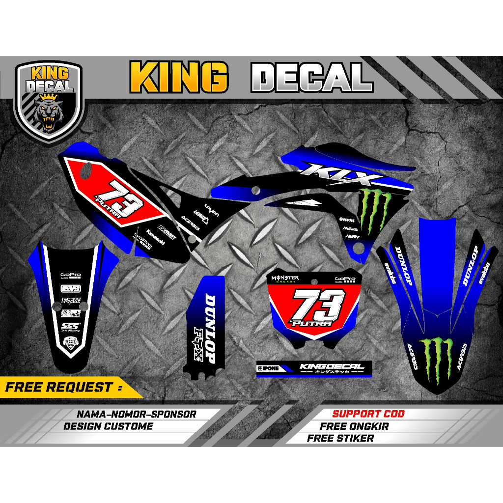 DEKAL / DECAL    KLX GORDON FULL BODY /  GORDON /  STIKER VARIASI KLX GORDON