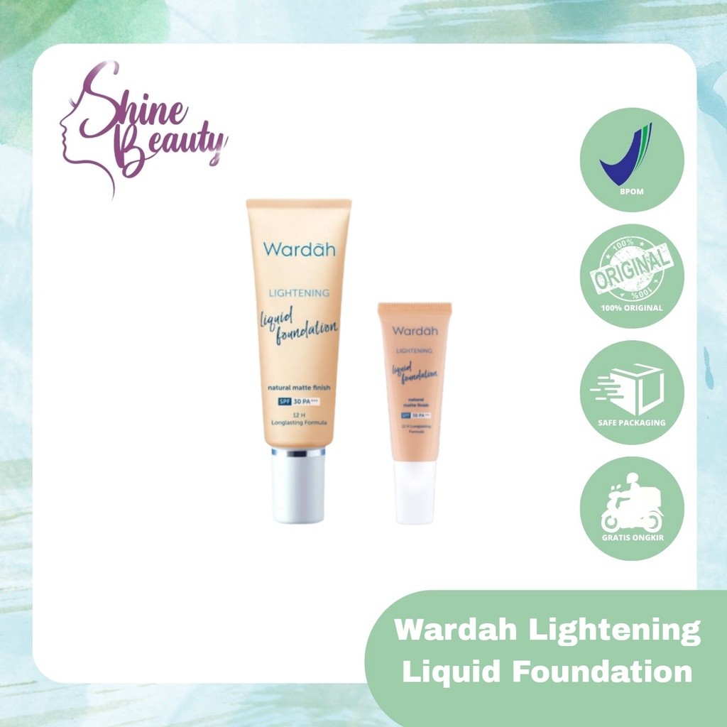 Wardah Lightening Liquid Foundation 6ml dan 25ml | Alas Bedak, BB CC DD Cream
