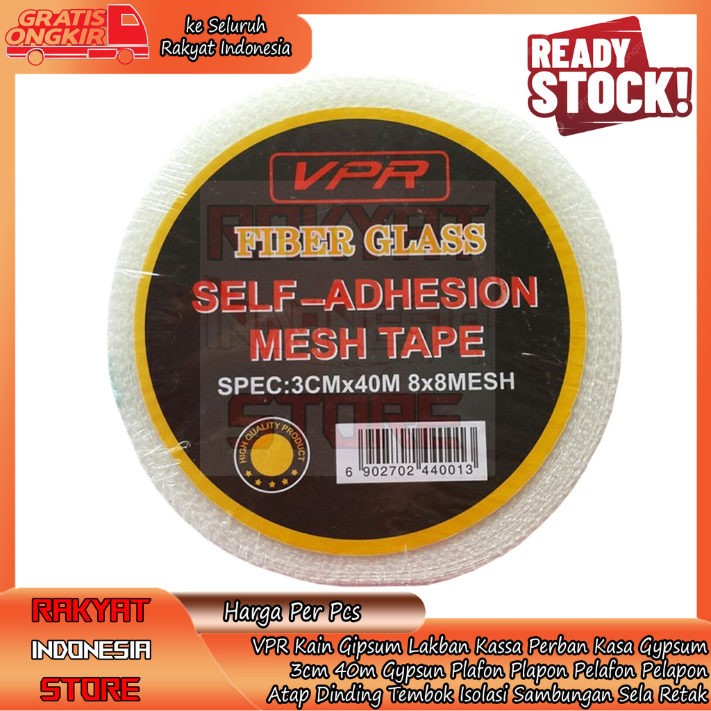 VPR Kain Gipsum Ada Lem 3cm 40m Lakban Kassa Perban Kasa Gypsum Gypsun Plafon Plapon Pelafon Pelapon