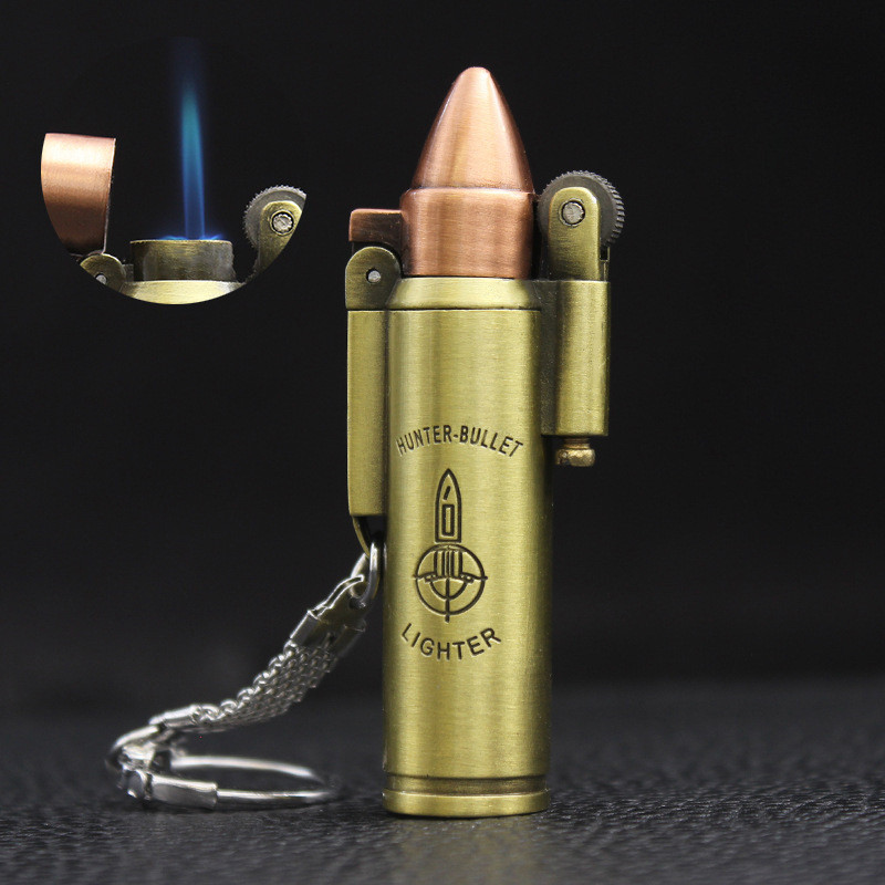 Bullet Torch Turbo Lighter Metal Butane Lighters Retro Gas  Windproof Lighter