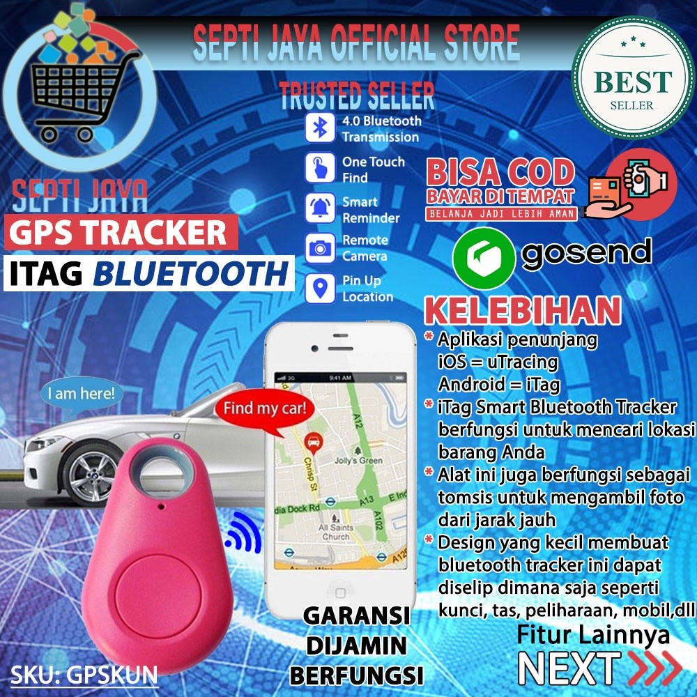 Smart Bluetooth Tracker GPS Locator Portable Alarm Tracker Gantungan Kunci pelacakan GPS Gantungan K