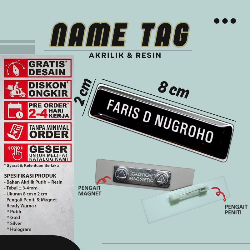 Nama Dada Plus Pin Korpri Nama Dada Kuningan Pin Korpri