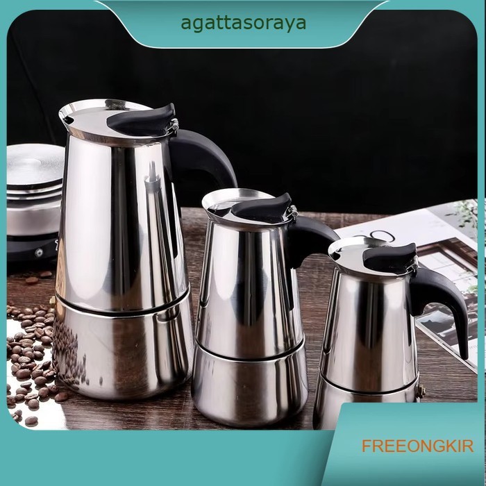 Pot Espresso Maker Coffee Maker Stovetop Stainless Steel Cup Espresso Coffee Machine Maker Mesin Tek