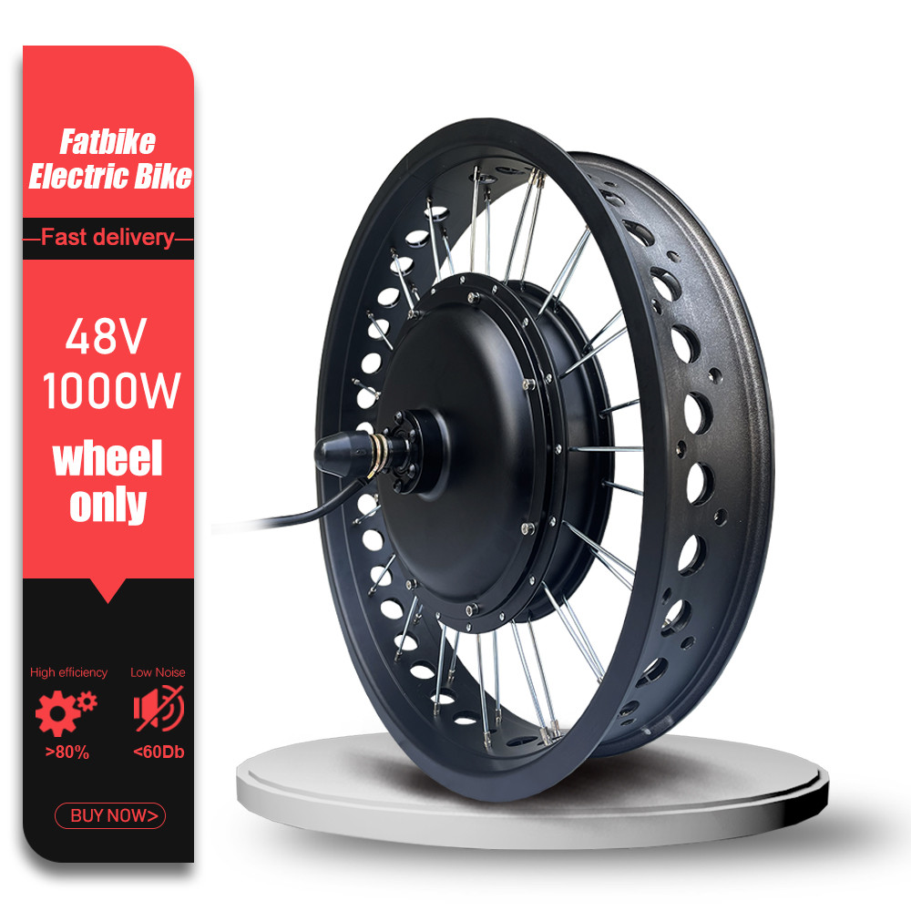 Electric Fat Bike Conversion Kit 48V 1000W 4.0Tyre 20/24/26in Brushless Rear Rotate Hub Motor Wheel 