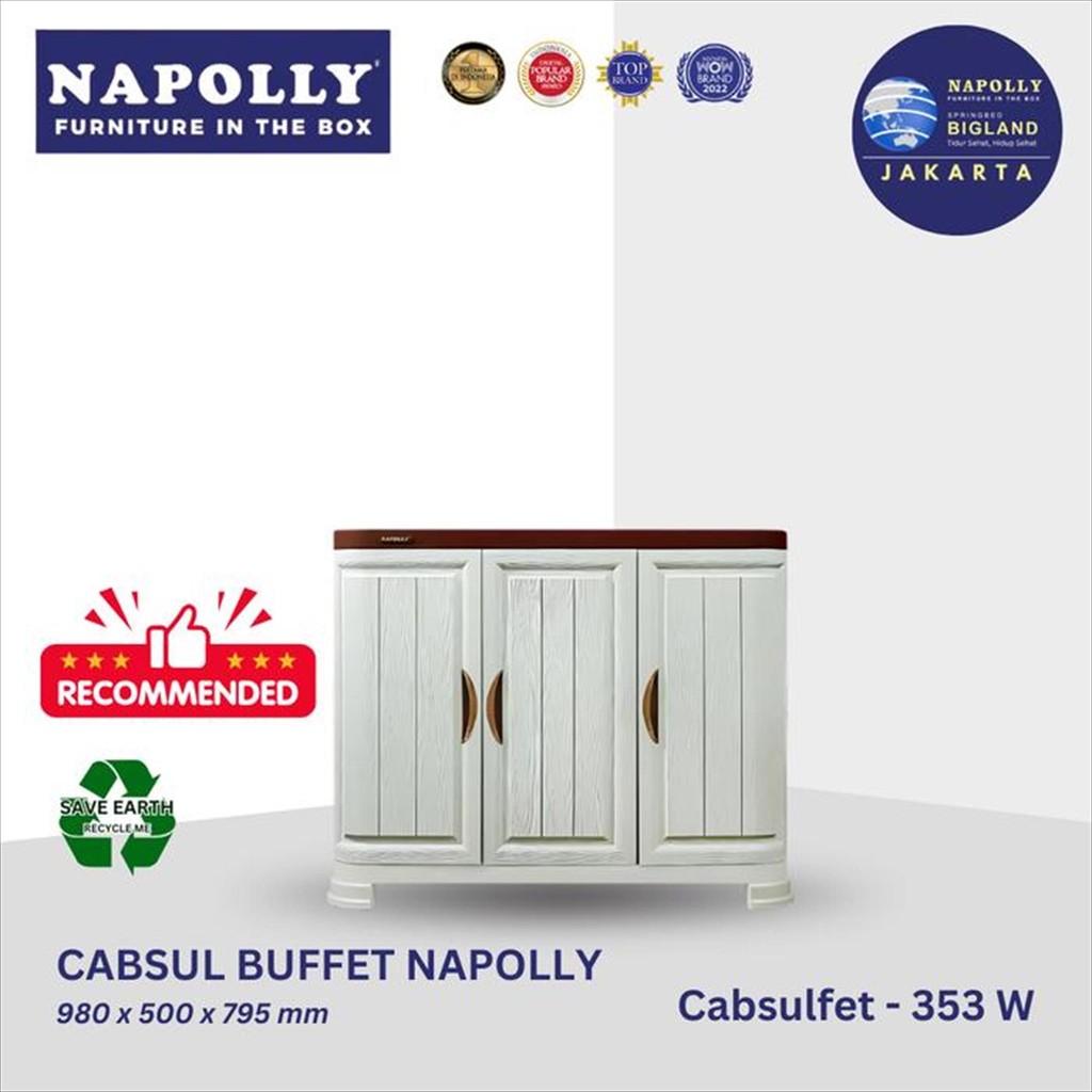 NAPOLLY LEMARI BUFFET 353 LEMARI SERBAGUNA LEMARI PLASTIK SERBAGUNA BUFFET TV