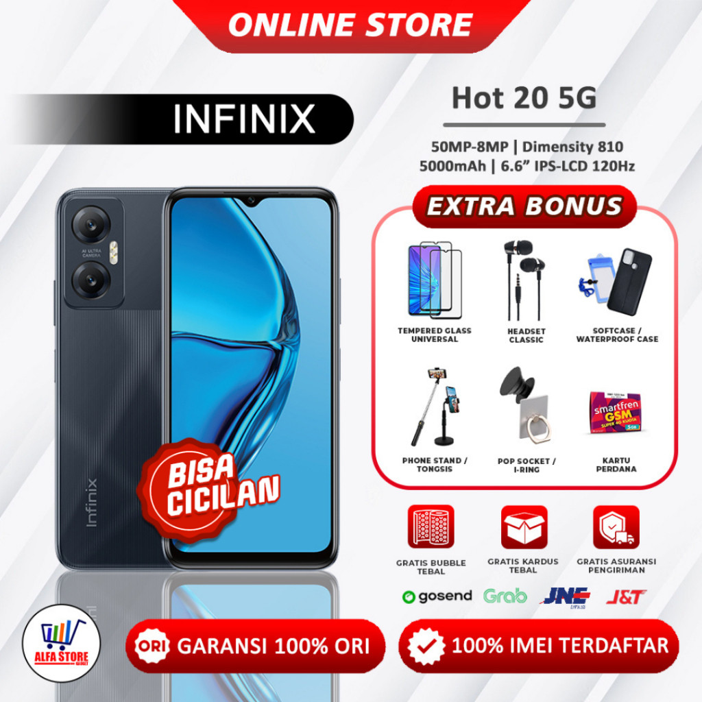 Handphone Infinix Hot 20 5G RAM 4/128GB Garansi Resmi