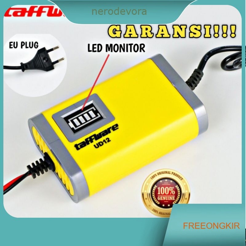 ORIGINAL Taffware Charger Aki Motor Lead Acid 12V 2A - UD12 Cas Aki Mobil Motor