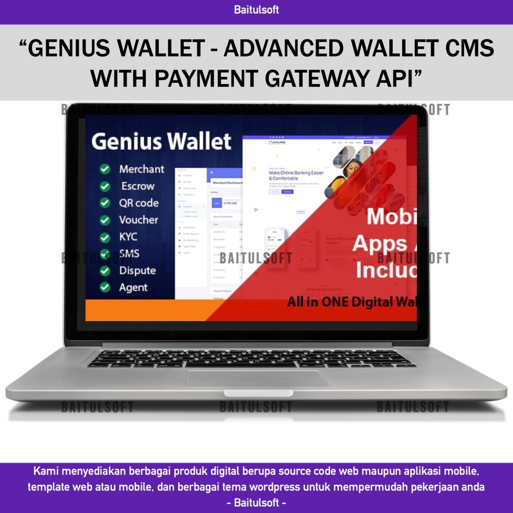 SOURCE CODE APLIKASI WEB GENIUS WALLET - ADVANCED WALLET CMS WITH PAYMENT GATEWAY API D461 BAITULSOF