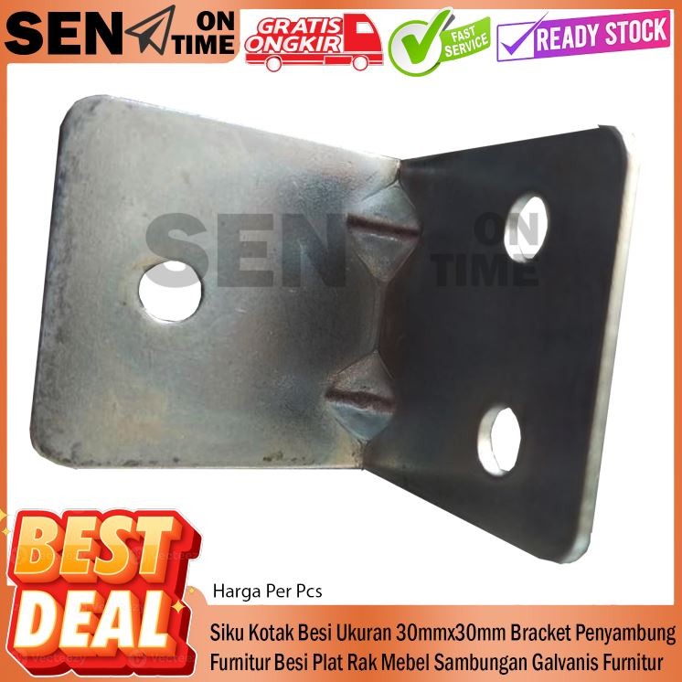 Siku Kotak Besi 30mmx30mm Besi Plat Rak Mebel Rack Furniture Bracket Penyambung Furnitur 30x30 Plat 
