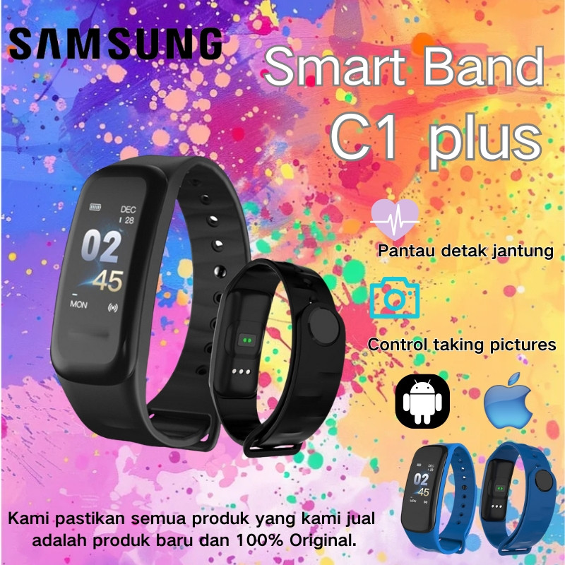 【100% Original】Samsung SmartBand M8 & C1plus Smart Bracelet 1.62 Inch Water IP67 Screen Heart Rate S