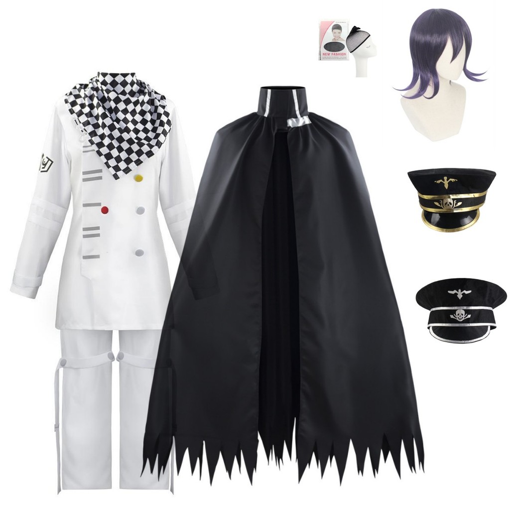 Cosplay Danganronpa V3 Kokichi Oma Cosplay CostumeWhite Uniforms Cloak Full Set Halloween Carnival P