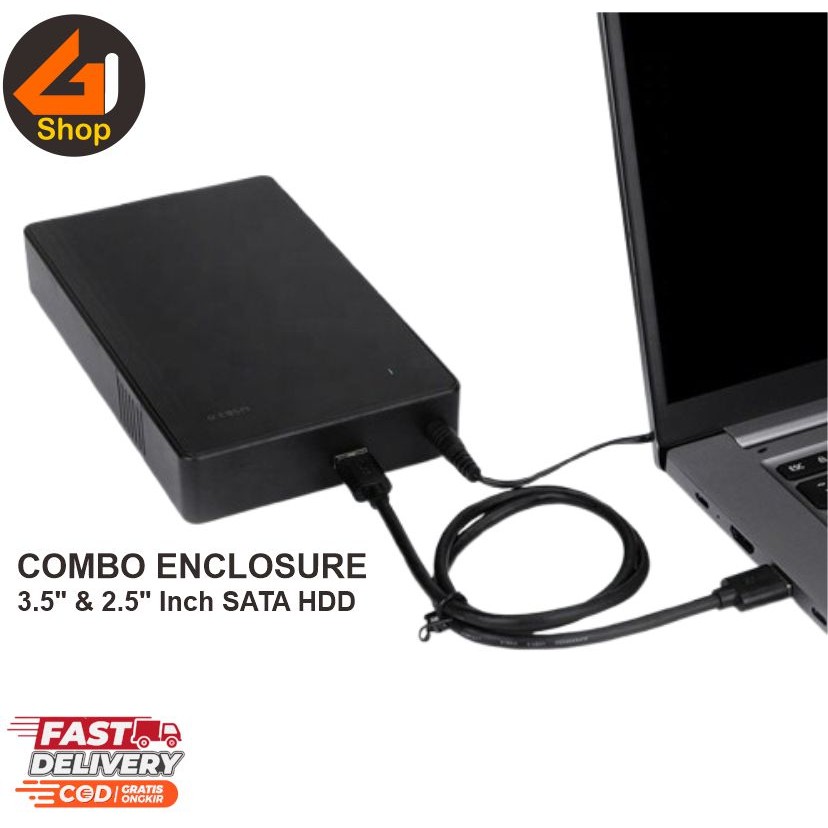 HDD Enclosure Combo 3,5" dan 2,5" Hard Disk Docking SATA Case to USB 3.0 for PC Laptop PS3 PS4 PS5