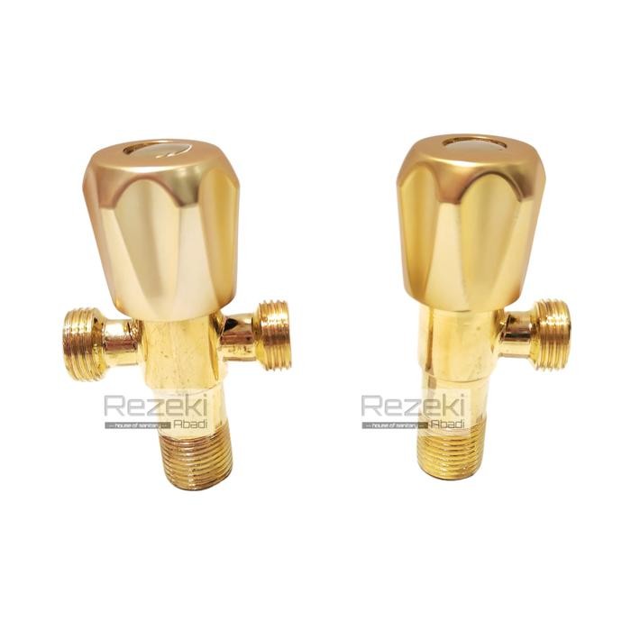 Stop Kran Stainless Antik Warna Gold - Stop Kran Wastafel Kloset