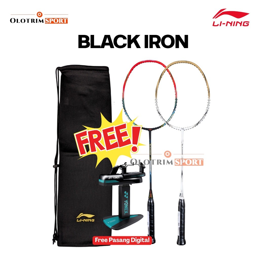 Raket Badminton LINING BLACK IRON 100% ORIGINAL LINING